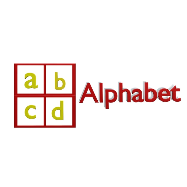 PSD 3 d-illustratie van het abcd-tekenletterpictogram