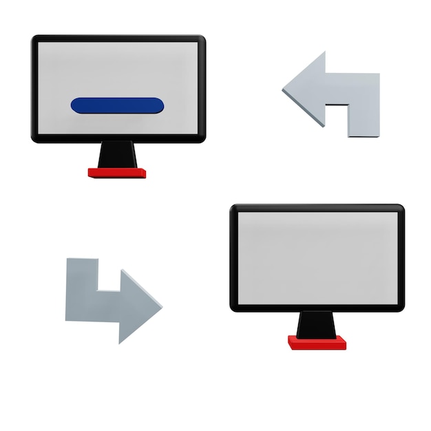 PSD 3 d illustratie van het data-transver-pictogram