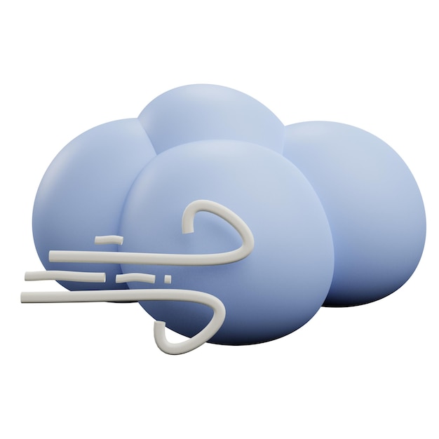 PSD 3 d illustratie van het icoon van bewolkt windweer