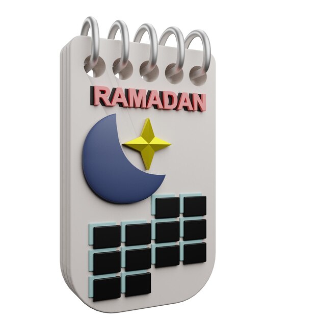 PSD 3 d illustratie van het icoon van de ramadankalender