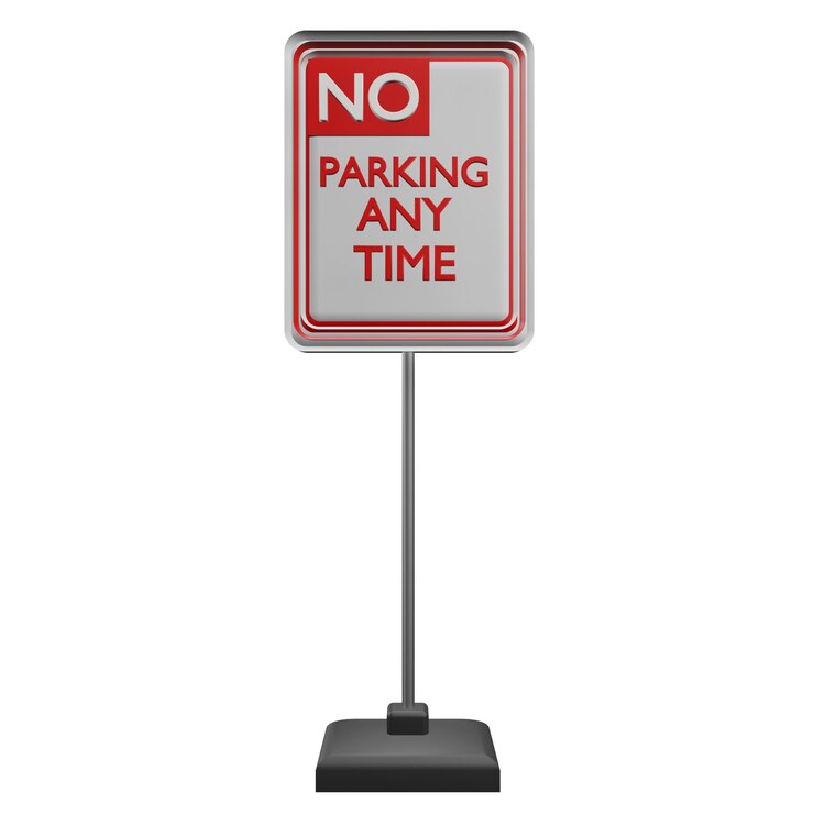 PSD 3 d-illustratie van het icoon van het borden dat altijd niet mag parkeren