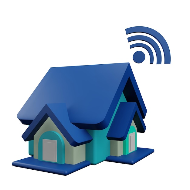 3 D-illustratie van het icoon van het slimme huis