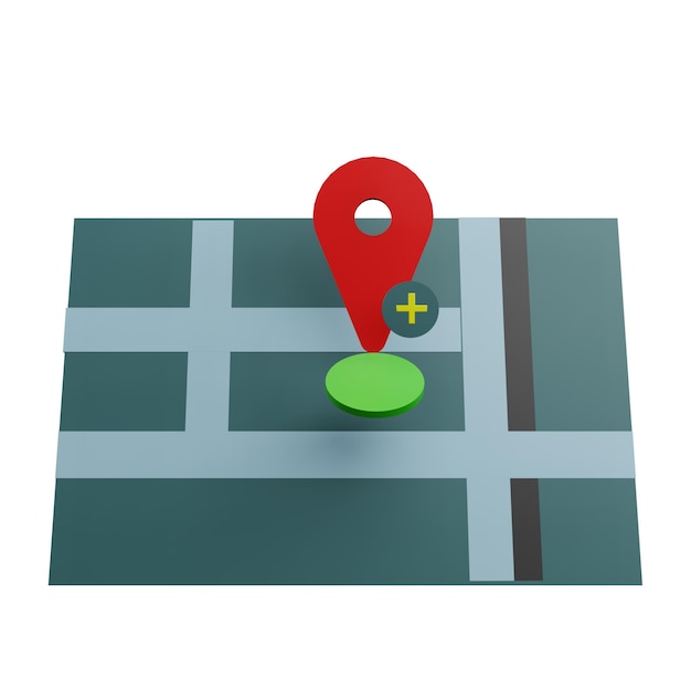 3 D-illustratie van het icoon voor het toevoegen van een locatie