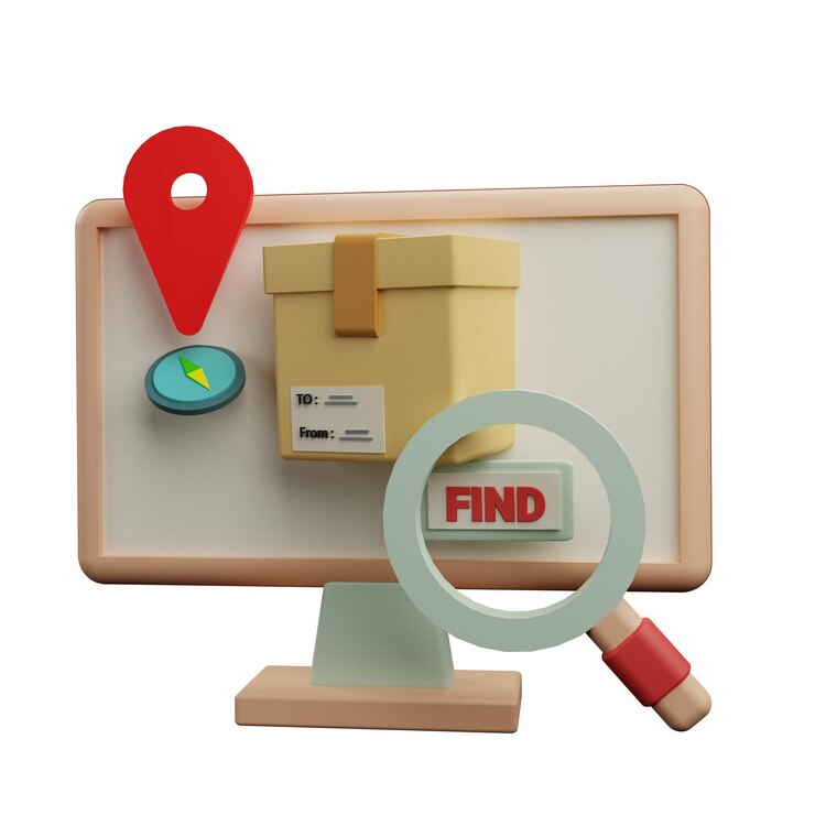 PSD 3 d illustratie van het tracking shipping-pictogram