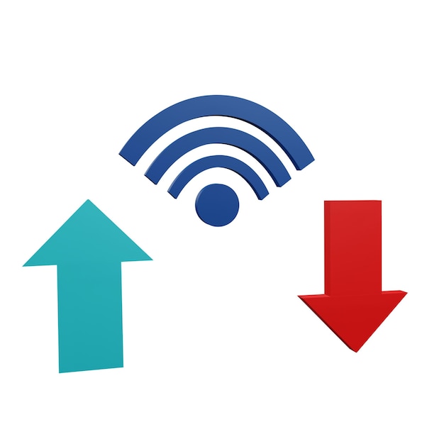 PSD 3 d-illustratie van het wifi-signaalpictogram