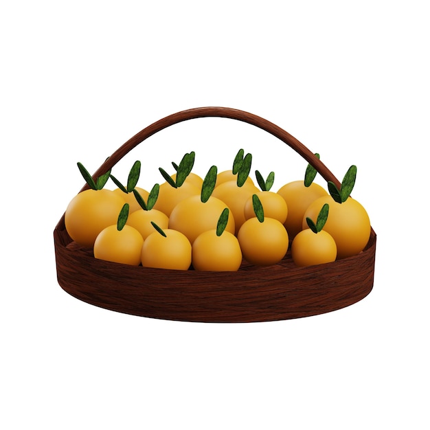 3 D illustratie van oranje op een bord met transparante achtergrond