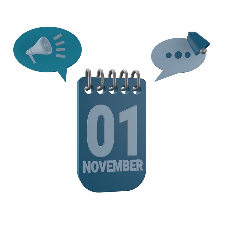PSD 3 d illustration of 1 november calender icon