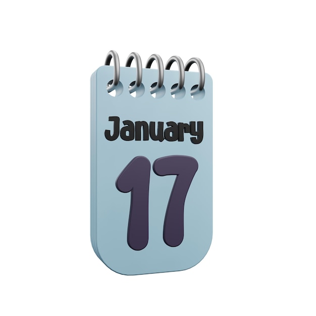 PSD 3 d illustration of 17 january icon