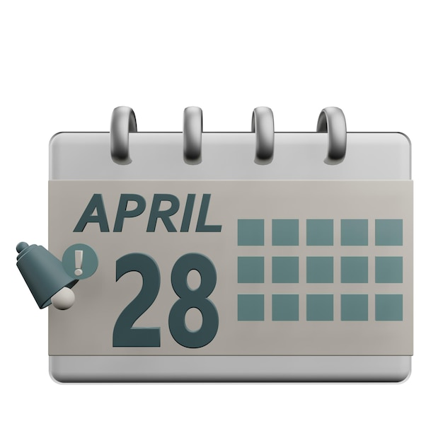 3 d illustration of 28 april