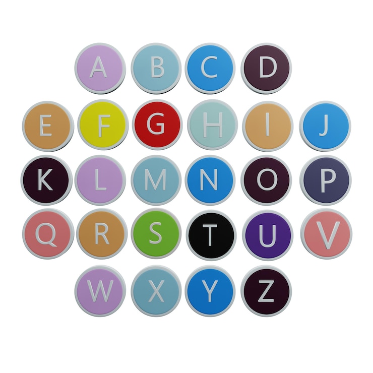PSD 3d иллюстрация иконы монеты abc
