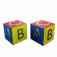 PSD 3 d illustration of abc cube and books icon