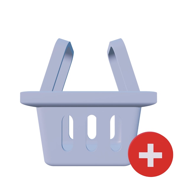 3 d illustration of add to basket icon