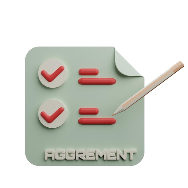 3 d illustration of agreement investment icon with transparent background