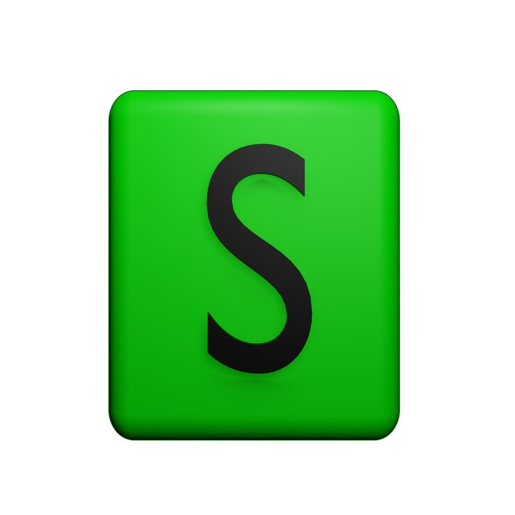 PSD 3 d illustration of alphabet s icon