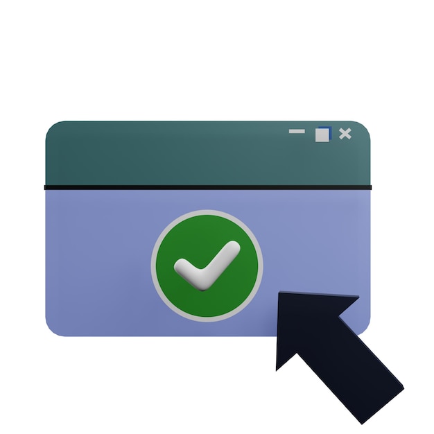 PSD 3 d illustration of approved icon