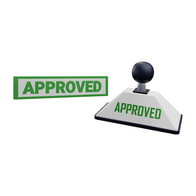 PSD 3 d illustration of approved icon