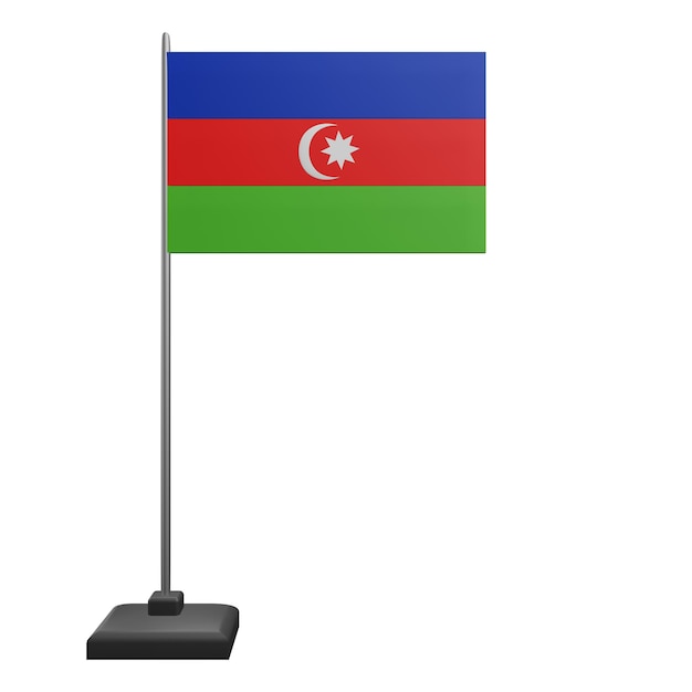 PSD 3 d illustration of azerbaijan flag