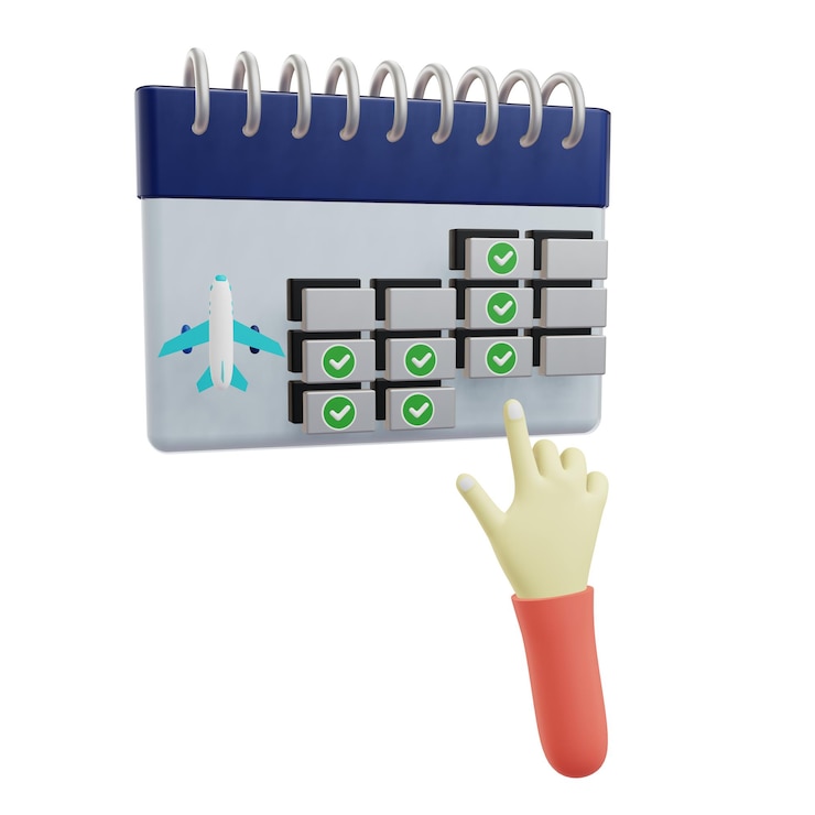 PSD 3 d illustration of booking ticket