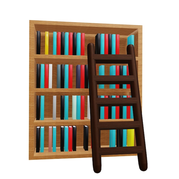 PSD 3 d illustration of bookshelf icon