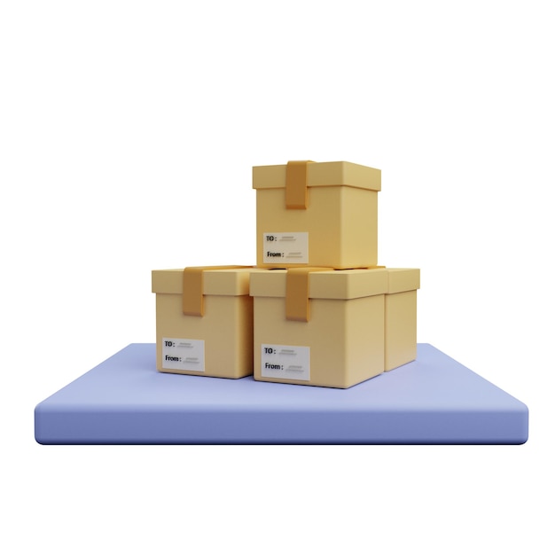 3 d illustration of box storage icon