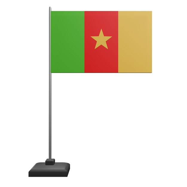 PSD 3 d illustrazione della bandiera del camerun