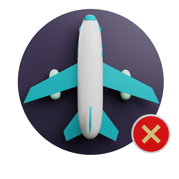 PSD 3 d illustration of canceled flight