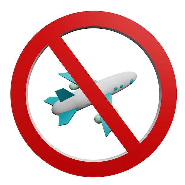 PSD 3 d illustration of canceled flight