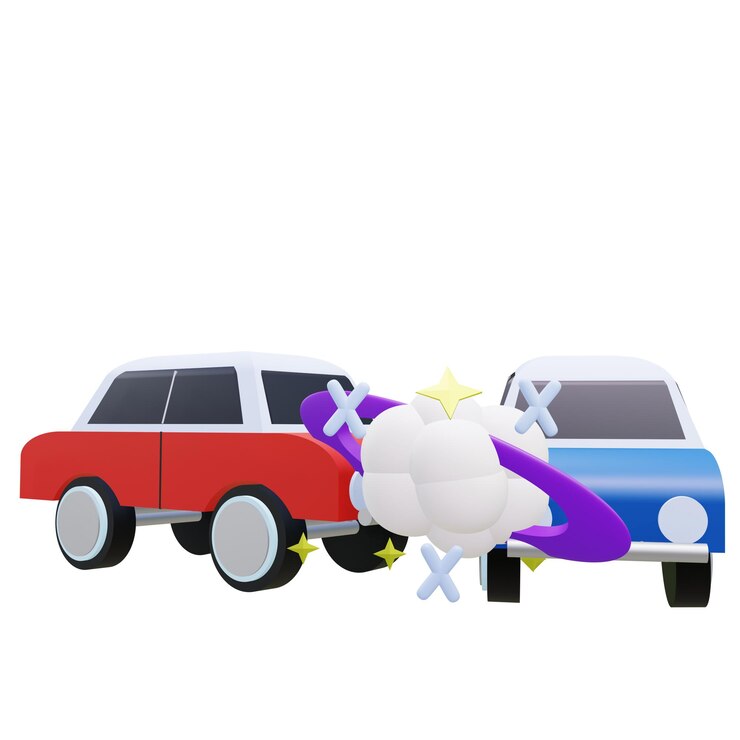 PSD 3 d illustration of car accident icon