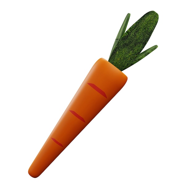 PSD 3 d illustration of carrot with transparent background