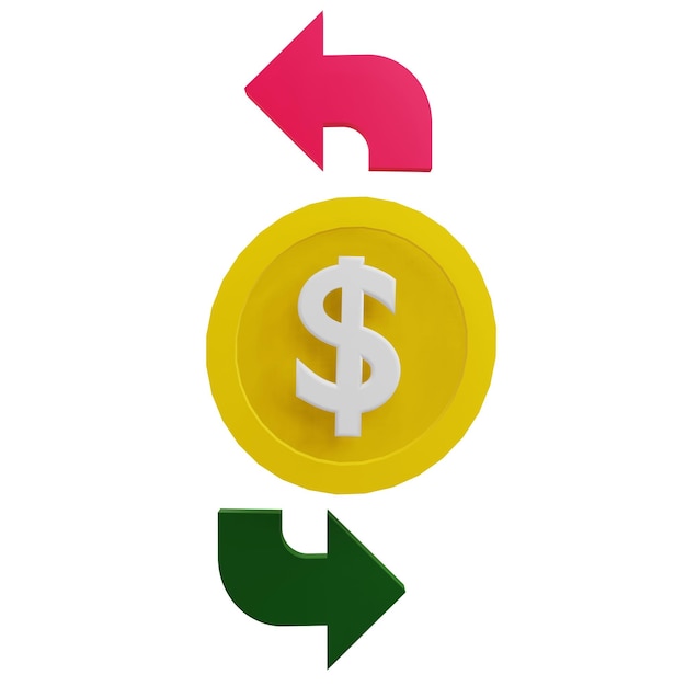 PSD 3 d illustration of cash flow