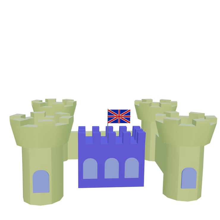 PSD 3 d illustration of castle icon