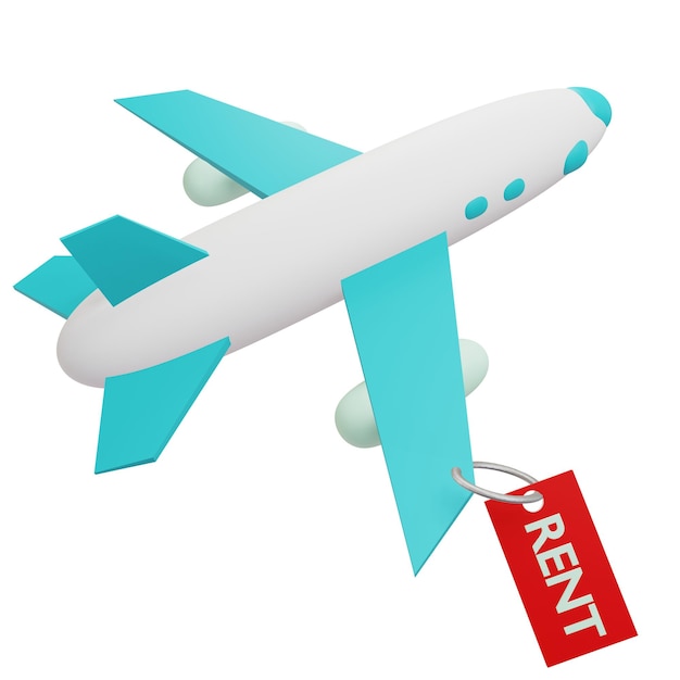 PSD 3 d illustration of charter flight icon