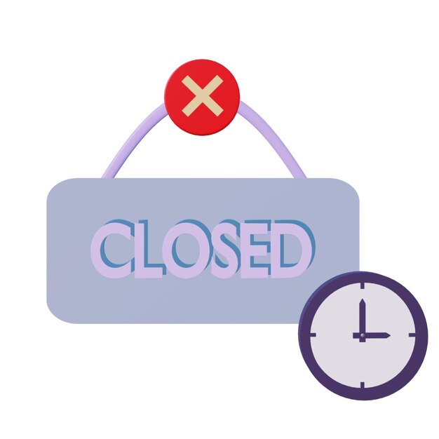 PSD 3 d illustration of closed icon