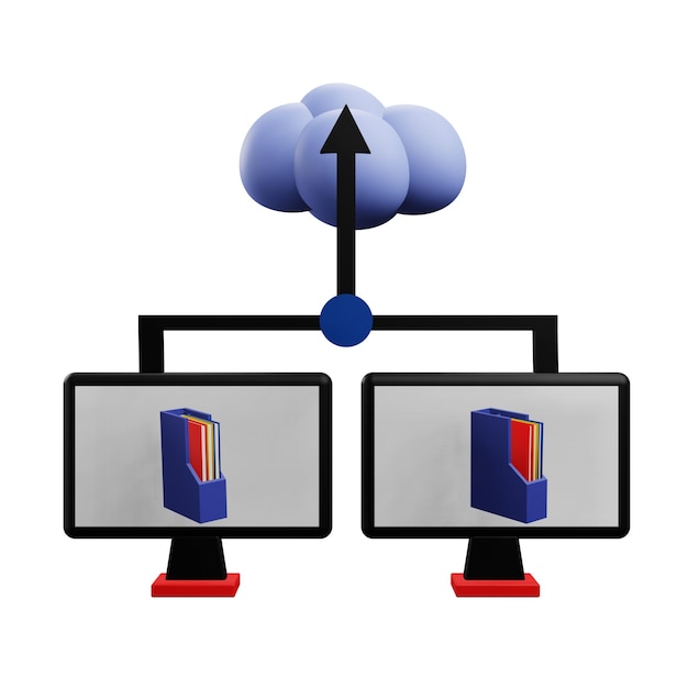 PSD 3 d illustrazione dell'icona del servizio cloud