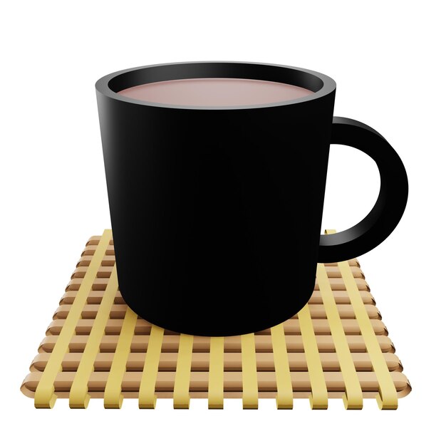 3 d illustration of a cup of hot tea