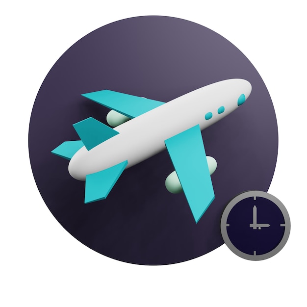 PSD 3 d illustration of delayed flight