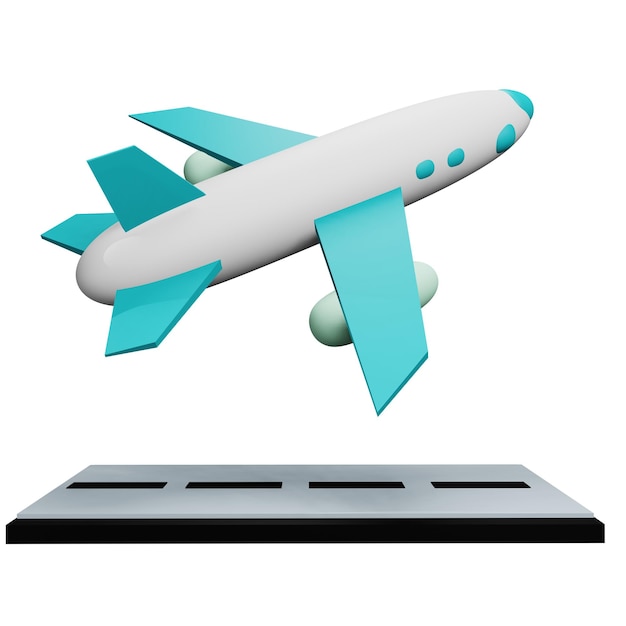 3 D illustration of departure flight