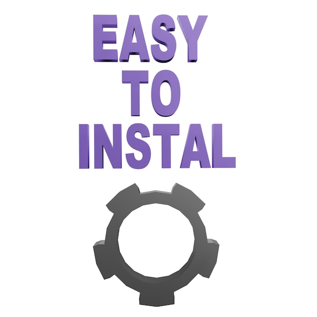 PSD 3 d illustration of easy to instal icon