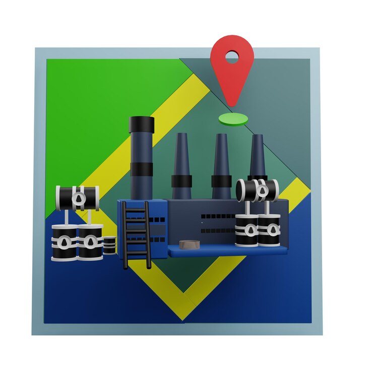 PSD 3 d illustration of factory location icon