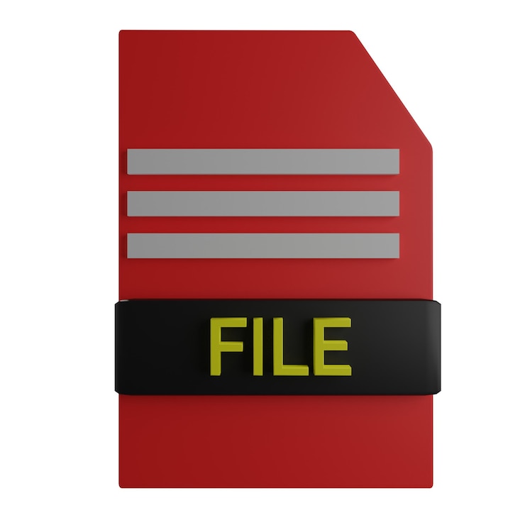 PSD 3 d illustration of file papers icon with transparent background
