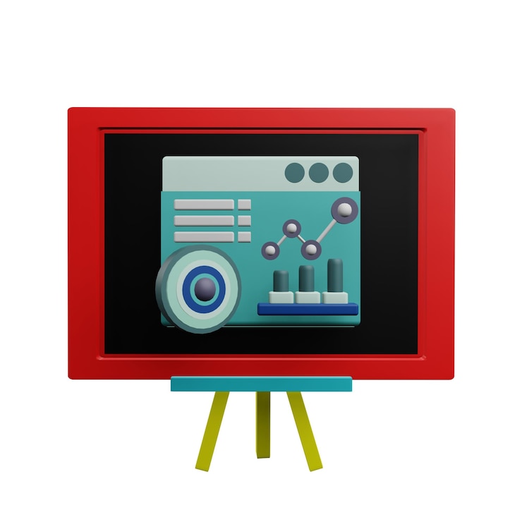 PSD 3 d illustration of financial plan icon with transparent background