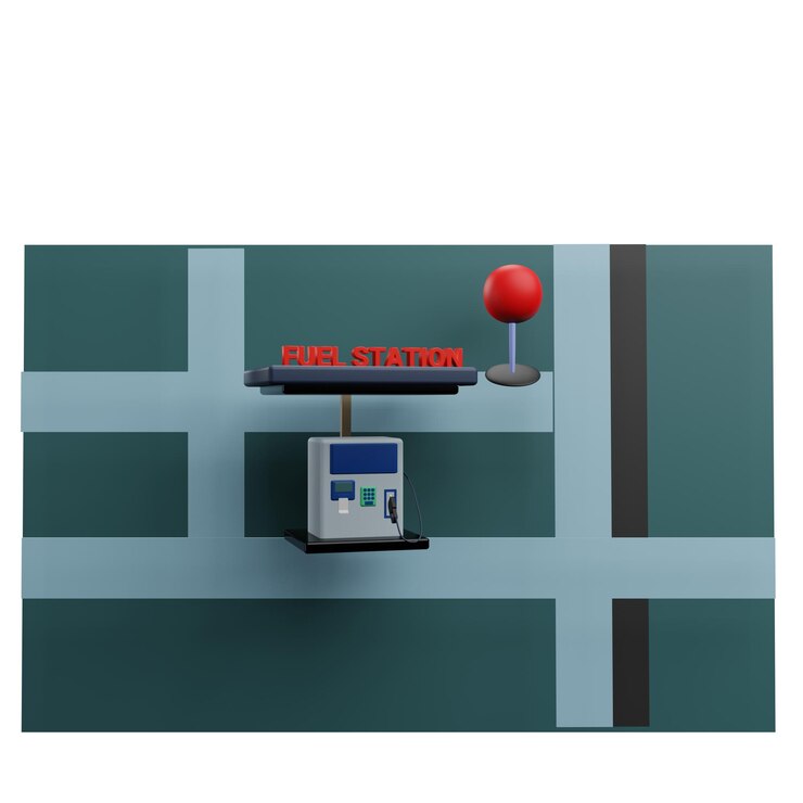 PSD 3 d illustration of fuel station pin location icon
