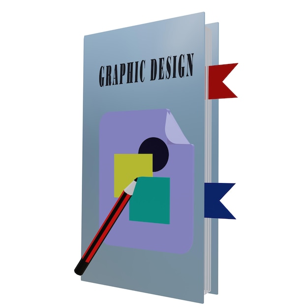 PSD 3 d illustration of graphics design book icon