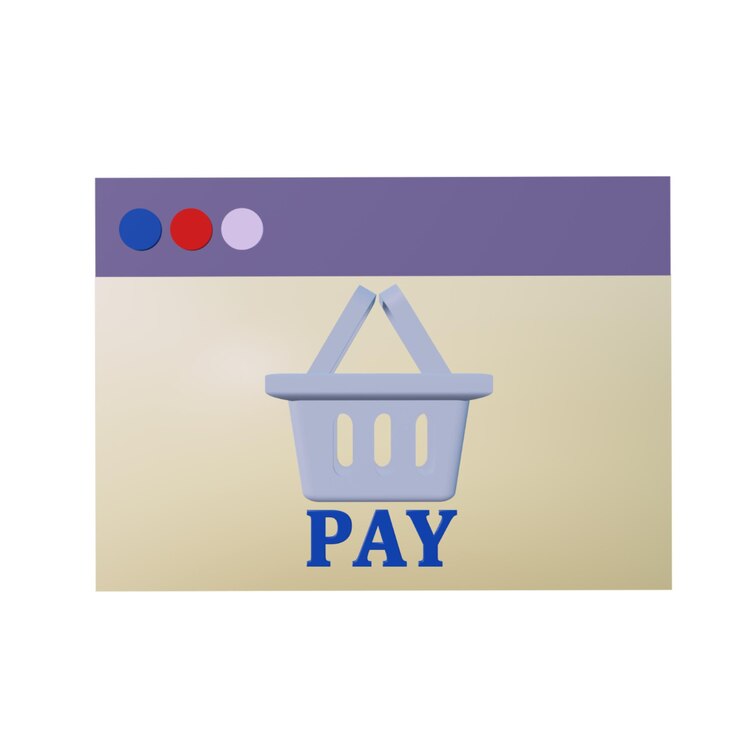 PSD 3 d 식료품 온라인 상점 아이콘의 일러스트레이션