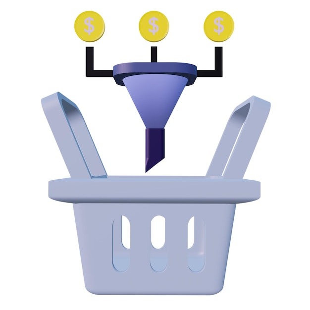 PSD 3 d illustration of groceries sales icon