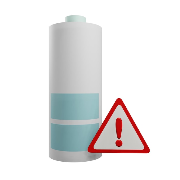 3 d illustration of half battery icon