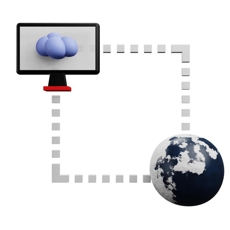 PSD 3 d illustration of internet