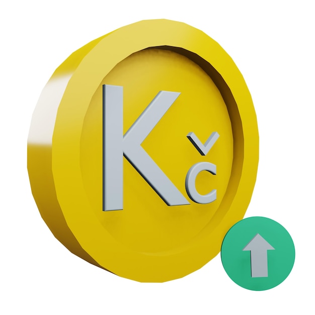 3 D illustration of koruna currency icon