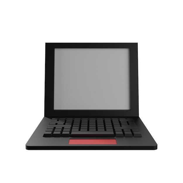 3 d illustration of laptop connected with transparent background