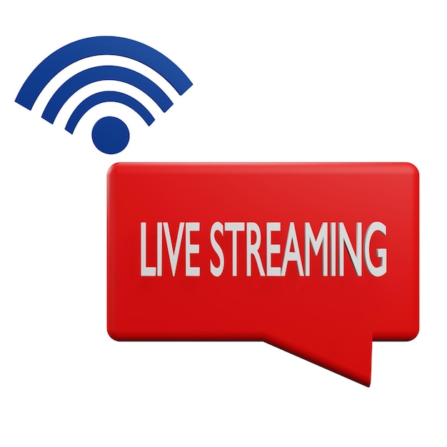 PSD 3 d illustration of live streaming with transparent background